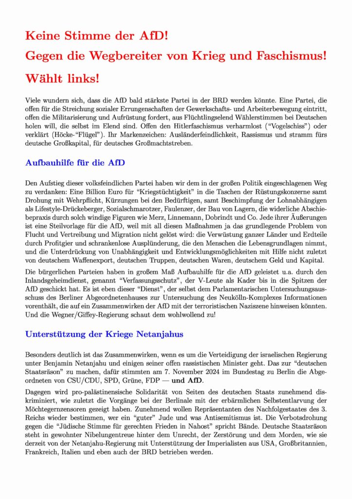 Flyer der VVN-VdA Neukölln Seite 1 (lade den Volltext über den PDF Downloadlink)